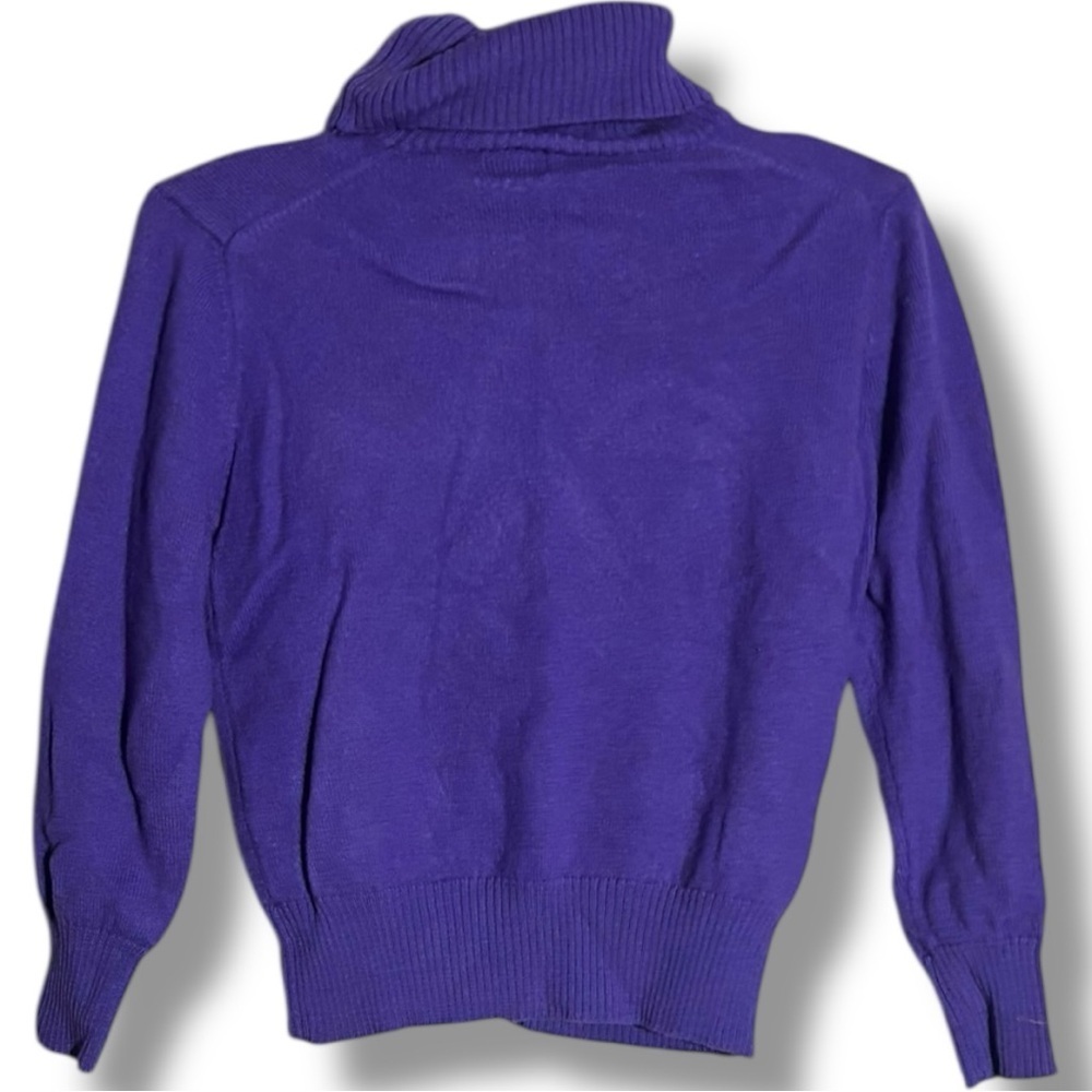 Bogner Vintage Cozy Vibrant Purple Turtleneck Long Sleeve Relaxed Fit Sweater - Picture 14 of 16